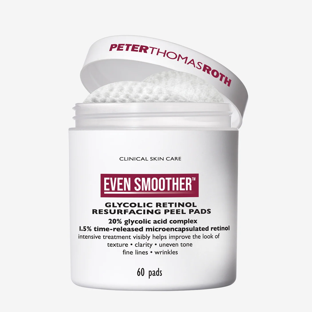 Peter Thomas Roth Even Smoother™ Glycolic Retinol Resurfacing Peel Pads - Відновлюючі диски для обличчя з ретинолом та гліколевою кислотою - фото №1 Peter Thomas Roth Even Smoother™ Glycolic Retinol Resurfacing Peel Pads - Відновлюючі диски для обличчя з ретинолом та гліколевою кислотою - фото №1